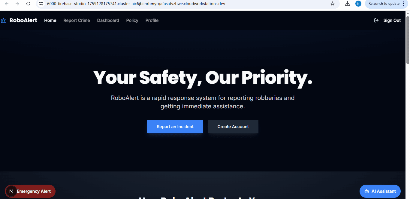 RoboAlert (Firebase Studio Project)